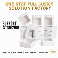 Caja de Papel Blanca con Ventana Impresa Personalizada, Caja de Regalo con Tapa Abatible y Ventana Transparente de PVC para Empacar Productos Hechos a Mano Pequeños
