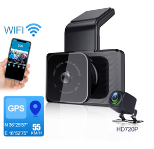Caméra embarquée pour voiture, mini caméra de tableau de bord Wifi 3,0 pouces, FHD 1080P, avec GPS intégré, <span class=keywords><strong>enregistreur</strong></span> vidéo avec caméra de recul - Product Image 1