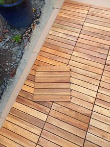 Azulejos de cubierta de acacia de madera entrelazada cepillada cuadrada moderna 300X300mm alta calidad impermeable al aire libre balcón jardín terraza - Product Image 2