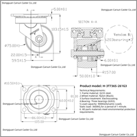 Roulettes pivotantes robustes en acier et nylon de 3 pouces avec roulement à billes, protections filetées et bande de roulement extra dure pour armoires de serveur et applications industrielles