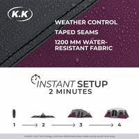 Tente familiale Kawagebo Kamp (KK) à montage instantané et facile pour le camping, grande tente cabane imperméable pour 12 personnes, OEM ODM en gros