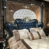 Ensemble de Lit en Cuir Français RUI SEN – Lit Double King Size Luxe Européen 1,8 Mètre, Dossier Souple en Bois Massif, Lit de Mariage pour Chambre