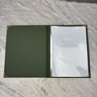 Porte-menu en cuir PU personnalisé de haute qualité, style classique, menu d'hôtel avec feuilles intérieures en plastique