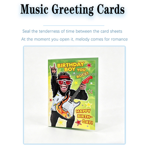 Carte de vœux musicale personnalisée avec chant et son, carte de vœux <span class=keywords><strong>joyeux</strong></span> <span class=keywords><strong>anniversaire</strong></span> personnalisée, cadeau de fête, cadeau promotionnel - Product Image 2