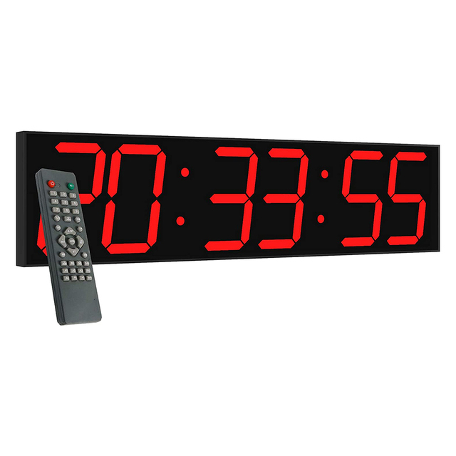 27" Wide Led Display Oversize Smart Number Clock Wall Mount Huge Countdown Timer with Remote Control for Gym Shop Hotel School