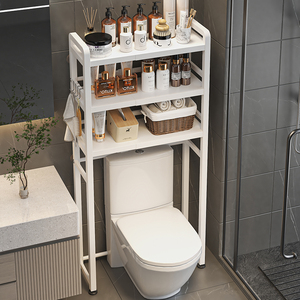 Nuevo estante de inodoro de 3 capas para el hogar de metal, <span class=keywords><strong>lavadora</strong></span> de ancho escalable, soporte de almacenamiento superior, suministros de baño, estante de organización - Product Image 5