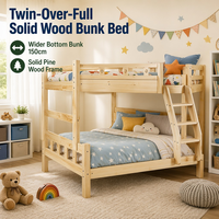 Lit superposé en bois de pin massif, style pastoral, durable, écologique, compact, gain de place, pour chambre d'enfant, bébés, enfants, adultes, personnalisable