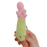 Porte-clés en peluche aubergine mignon - Outil d'écriture en peluche douce avec clip pour l'école et la décoration de sac
