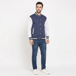 Blouson universitaire d'hiver respirant pour homme, col montant, broderie chenille personnalisée de haute qualité, 100 % coton, collection 2026 - Product Image 1