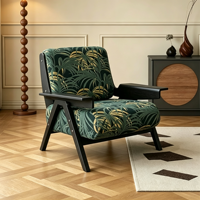 Fauteuil Zébré Vintage Français, Chaise d'Appoint Design en Bois Massif pour Salon et Balcon