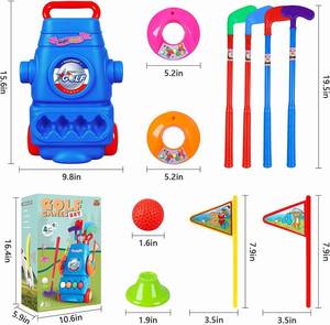 Jouet pour tout-petits, bâtons colorés, 4 balles et 2 trous d'entraînement, ensemble de clubs de golf pour enfants, jouets de sport en plein air, cadeau pour garçons et filles - Product Image 4