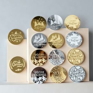 ท็อปเปอร์อะคริลิคสำหรับคัพเค้ก ลายคริสต์มาส น้ำผึ้งและรสหวาน ขนาด 5 ซม. สลักด้วยเลเซอร์ ของตกแต่งเค้ก ของใช้ในงานปาร์ตี้ - Product Image 1