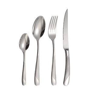 304 stainless steel knife and fork spoon <b>star</b> drill handle steak knife eating spoon fork spoon soup spoon western tableware set - Product Image 5
