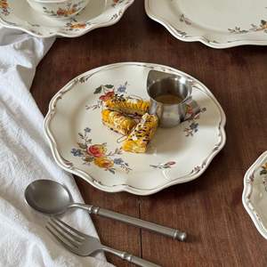 Vaisselle en céramique rétro française, tasses et assiettes en céramique, bols en céramique, bols à soupe, assiettes à dîner, assiettes à dessert - Product Image 4