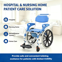 Silla Plegable con Inodoro para Residencias y Hospitales, Equipo de Rehabilitación para Cuidadores, Fabricante OEM