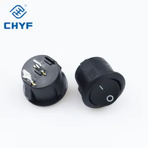 CHYF KCD1-201A/2p Black round t105 Rocker Switch 2pins waterproof rocker switch Dia:20mm