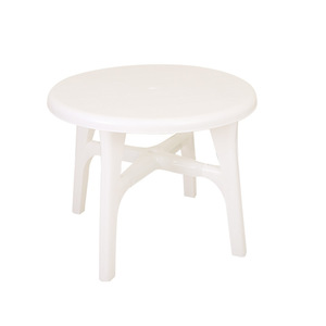 Outdoor Plastic Table And <b>Chairs</b> Set <b>Garden</b> Furniture <b>Stackable</b> Round Table With Four <b>Chairs</b> For Patio Or Beach Use - Product Image 4