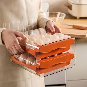 Drawer Style PET Egg Storage <b>Container</b> 32 Lattice Food Safe <b>Refrigerator</b> Organizer for Home Kitchen Egg Storage Daily Use - Product Image 2
