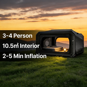 YYD 10.5 ㎡   Tente de <span class=keywords><strong>camping</strong></span> gonflable 2,2 m de hauteur, 35 kg, robuste, installation en 2-3 minutes, pompe 800 W, imperméable 3000 mm, 4 saisons - Product Image 1