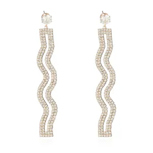 Brincos de joias da moda feminina novo design orelha com pedras pavimentadas