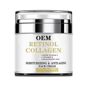 Crème de nuit multi-corrigeante à <span class=keywords><strong>base</strong></span> de rétinol - Avec collagène, vitamines C/E HA pour renouveler, exfolier, resserrer les pores, hydrater, éclaircir - Product Image 1