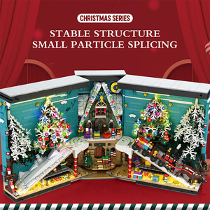 Collection de Noël édition livre vue sur la rue blocs de construction éducatifs assemblage ornement de bureau cadeau pour filles garçons - Product Image 5