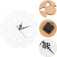 Cadran de montre vierge de 12 pouces pour sublimation, 12 cercles, finition très brillante, cadeau DIY familial, décoration de cuisine, décoration personnalisée avec photo, en bois