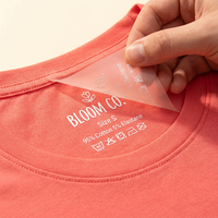 Étiquettes thermocollantes personnalisées avec logo imprimé DTF, patchs 3D en silicone pour le cou, étiquettes PET à repasser sur les vêtements pour T-shirts