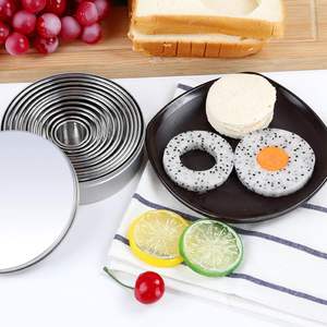 Food Grade Stainless Steel Round Doughnut Biscuit Cookie Mousse <b>Cake</b> Mould Ring Set Stainless Steel Fluted Cookie <b>Cutter</b> Custom - Product Image 4