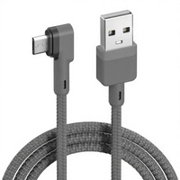 Kabel Micro USB Portronics Konnect L 1.2Mtr Pengisian Cepat 3A dengan Fungsi Transfer Data & Pengisian Daya (Abu-abu)