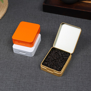Portable Metal Tea Canister 2355C Flip Lid Brushed Finish Travel <b>Storage</b> <b>Box</b> For Rock Tea <b>Small</b> Size - Product Image 1