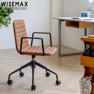 WISEMAX MEUBLES Offre Spéciale Pivotant Ascenseur Ordinateur Greffier Ouest En Cuir Chaise De Bureau En Métal Meubles de Maison - Product Image 3