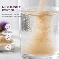 Extrait de Chardon-Marie Naturel en Poudre 80% Silimarine Qualité Alimentaire Soluble dans l'Eau Emballage en Verre et Bouteille
