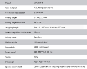 带喷墨打印机的EW-3010 + S AWG30-12 PLC MES软件控制自动线打印切割电缆打标剥线机 - Product Image 5