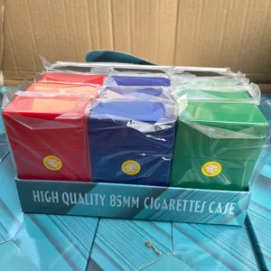 도매 저렴한 대량 휴대용 아크릴 20pcs 다채로운 흡연 액세서리 스위치 담배 팩 플라스틱 담배 케이스 상자