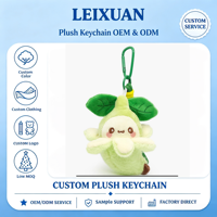 Porte-clés en peluche banane verte mignonne, pendentif figurine fruit souriant, cordon mousqueton vert, breloque de sac douce et moelleuse, décoration de sac à dos, cadeau
