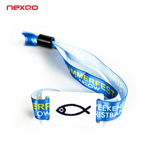 사용자 정의 로고 기독교 매일 성경 구절 인용 <span class=keywords><strong>NFC</strong></span> <span class=keywords><strong>RFID</strong></span> 스트레치 팔찌 짠 탄성 패브릭 팔찌 <span class=keywords><strong>NFC</strong></span> 213 215 칩 - Product Image 4