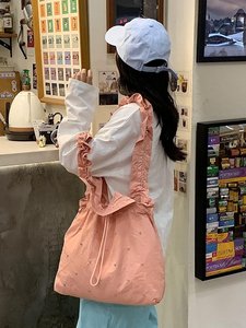 Tốt Nhất Bán Dễ Thương Phụ Nữ Vai Sling Túi Bán Buôn Đẹp Tươi Dây Kéo Pleated Tote Túi Mua Sắm Tote Túi Cho Du Lịch - Product Image 2