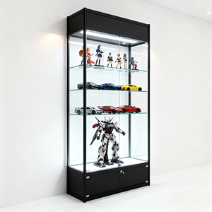 Nhôm hồ sơ kính hiển thị tủ LED ánh sáng hiển thị Showcase tùy chỉnh figurine mô hình hiển thị kính Showcase - Product Image 1