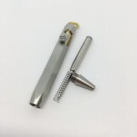 Stylo tactique EDC de conception Unique, 1 pièce, stylo à fil, processus artisanal à Six bords, boulon d'action, stylo à pistolet en laiton avec porte-clés