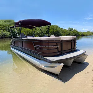 Allhouse Landing Craft 27FT Super Luxury Floating Party Pontoon Boat with Motor and Engine