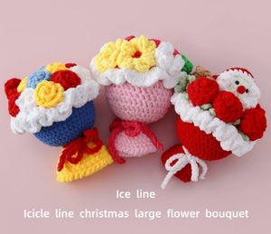 Luckykoo, bouquet <span class=keywords><strong>de</strong></span> fleurs en <span class=keywords><strong>laine</strong></span> <span class=keywords><strong>de</strong></span> grande taille, fait à <span class=keywords><strong>la</strong></span> main, en crochet, pour Noël - Product Image 1