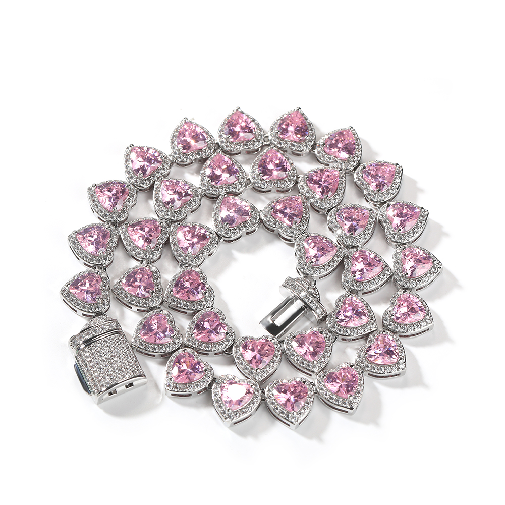 Silver with pink stone