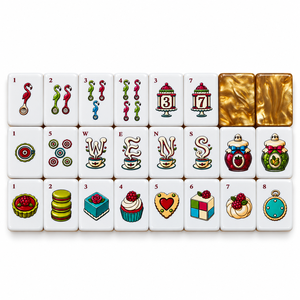 Jeu de tuiles de mahjong américain de qualité supérieure, 160 pièces, en acrylique gravé au laser, effet marbré, pour cadeau d'anniversaire - Product Image 2