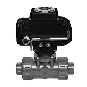 Vanne à bille motorisée électrique COVNA à 3 voies, port en L, en PVC, double union, pour l'eau, vanne à bille en plastique, garantie 90 jours - Product Image 4