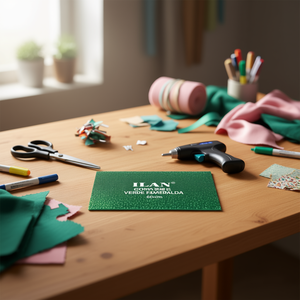 Feuille de mousse EVA Ilan 60x40cm vert émeraude pailleté, matériau artisanal - Product Image 3