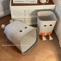 DS4898-Poubelle en plastique avec dessin animé mignon créatif pour la cuisine, la chambre à coucher, la salle de bain