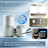 Filtre à eau universel pour cuisine et salle de bain, installation en un clic, sans purificateur de robinet perforé, pour logements locatifs
