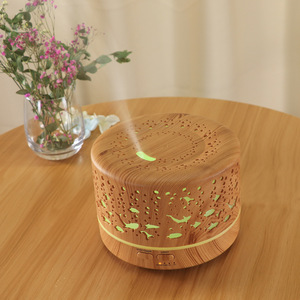Diffuseur d'aromathérapie à grain de bois 500 ml, humidificateur USB avec lumière, lampe à huile essentielle pour la maison - Product Image 4