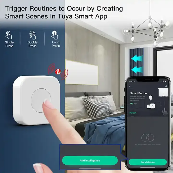 Tuya Smart Zigbee Wireless Switch-Battery Powered Wiring-free Scene Switch with Mobile Phone Remote Control for Home & Hotel Use · image 4